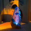 Manta Rays Couple Divers Night light, Large Epoxy Resin Wood lamp, Miniscule, Winter gift, Halloween gift, Valentines day gift