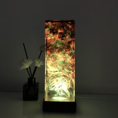 Resin Epoxy Wooden Night Lights- Unique color changing resin wood lamp- Rustic home decor- Christmas Gifts- Table resin lamp