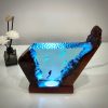 Jellyfish and Diver Epoxy Resin Wood Lamp