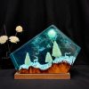 Resin Night Lights, Deer In the Pine Forest Night Light, Epoxy Resin Wood Rustic, Home decor unique gift, Christmas Gift