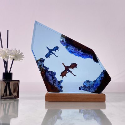 New Fire Dragon and Ice Dragon Resin Lamp Night Light