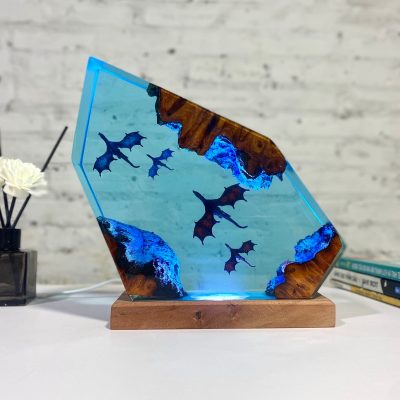 Special Fire Dragon and Ice Dragon Epoxy Resin Lamp Night Light