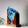Humpback whale and Diver Night Lights ver 3, Resin wood lamp, Epoxy Resin Table Lamp, Valentine home decoration, Valentine gift for him