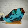 Whale shark and diver night light, epoxy resin lamp, wood resin, Home decor unique gift, handmade gift