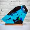 Great White Shark & Couple Diver Epoxy Resin Lamp