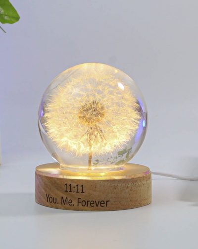 Real Dandelion Puff Epoxy Resin Lamp