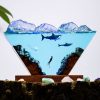 Couple Sharks and Diver Epoxy Resin Lamp