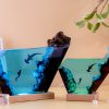 Resin Hammerhead Shark Lamp, Epoxy and Wooden Night Lights, Lighting Home Decor, Ocean Resin Lamp, Valentine Gifts, Gifts for Her