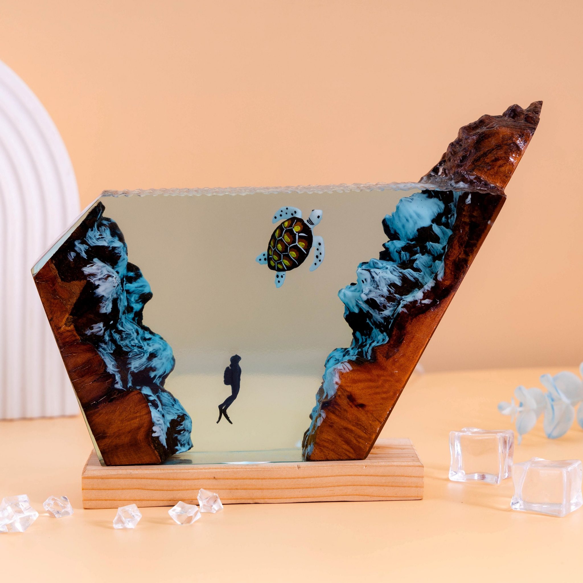 Classic Diver & Turtle Epoxy Lamp Resin Lamps Store